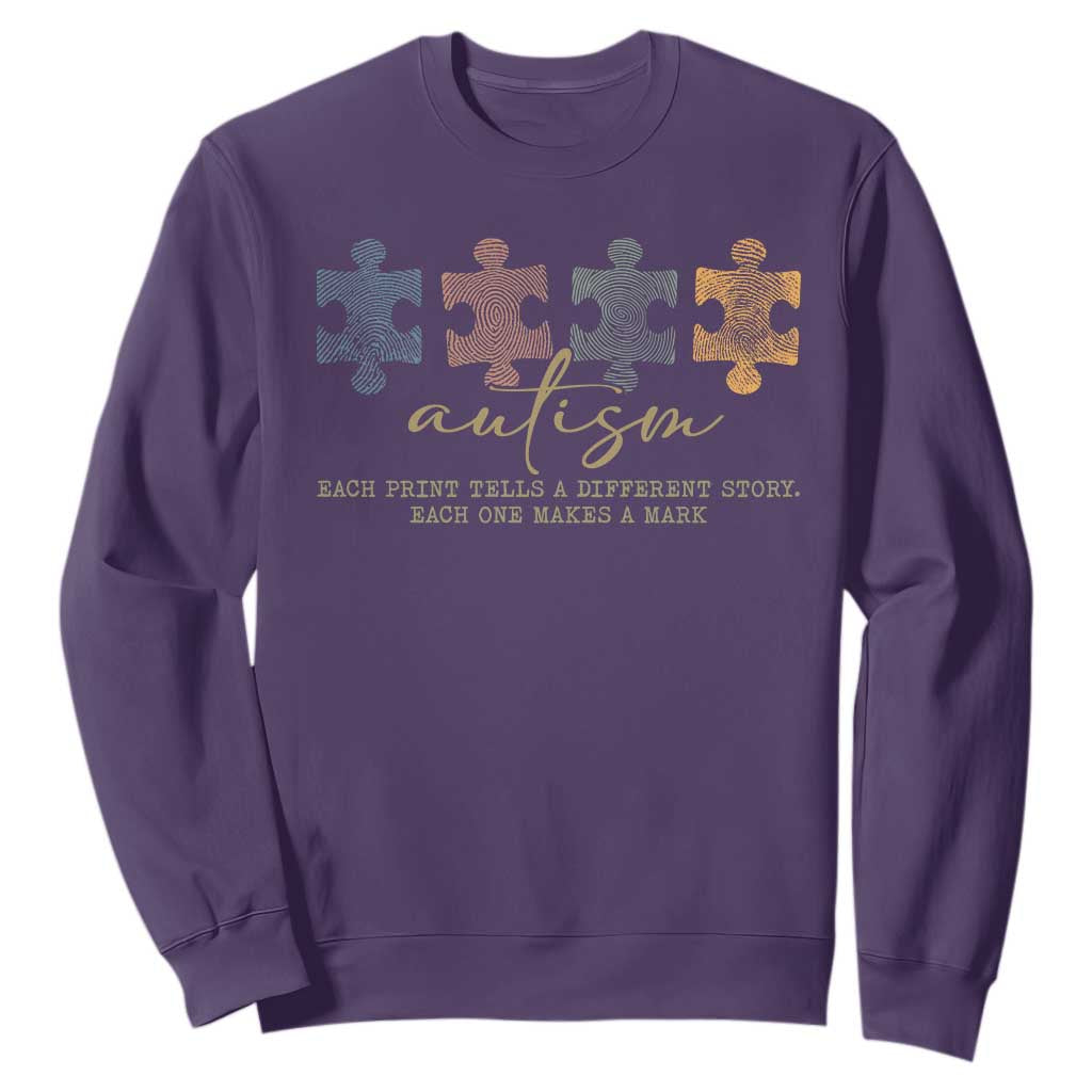 Autism Sweatshirt Fingerprint Autism Each One Makes A Mark