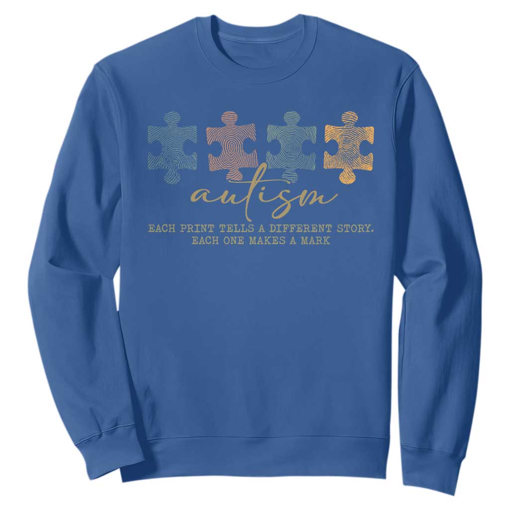 Autism Sweatshirt Fingerprint Autism Each One Makes A Mark