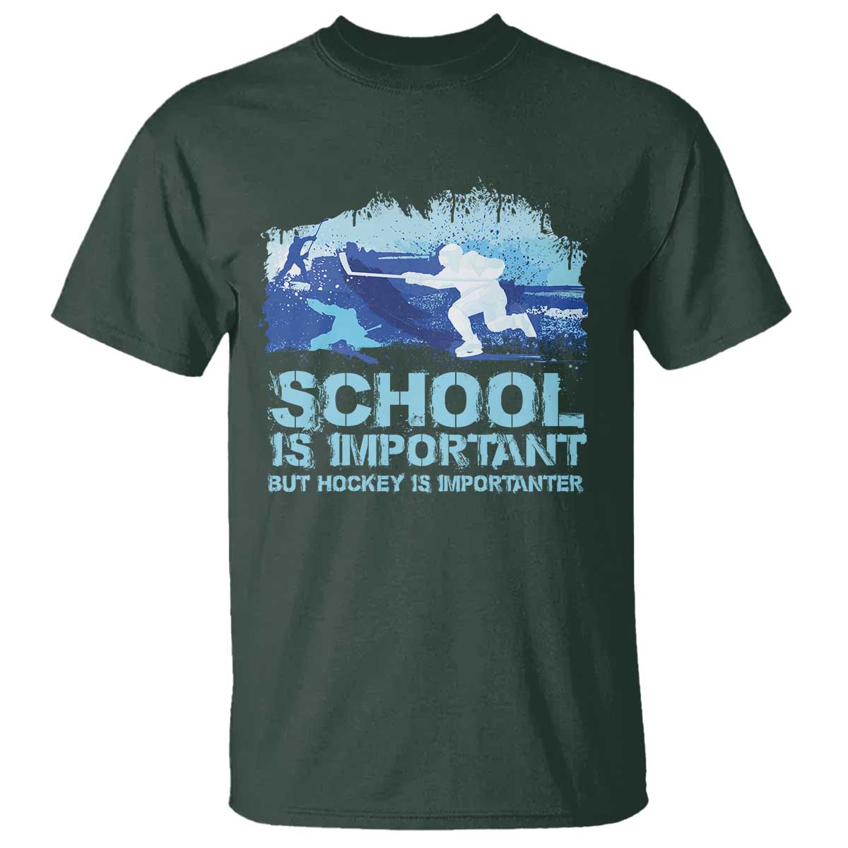 funny-school-is-important-but-hockey-is-importanter-t-shirt