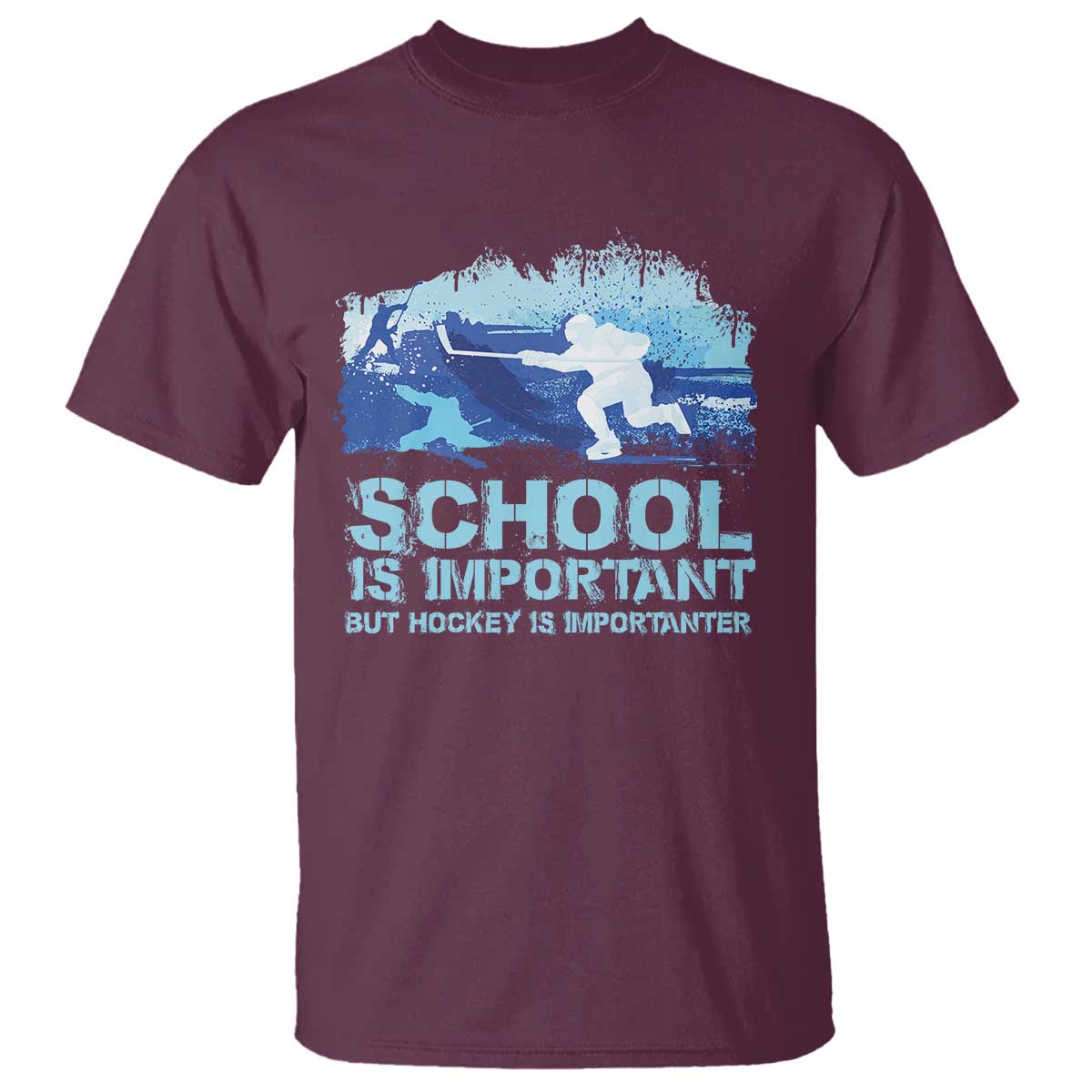 funny-school-is-important-but-hockey-is-importanter-t-shirt