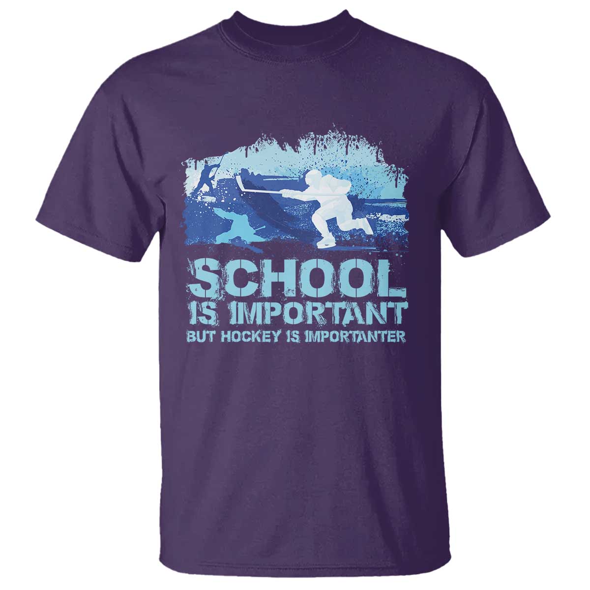 funny-school-is-important-but-hockey-is-importanter-t-shirt