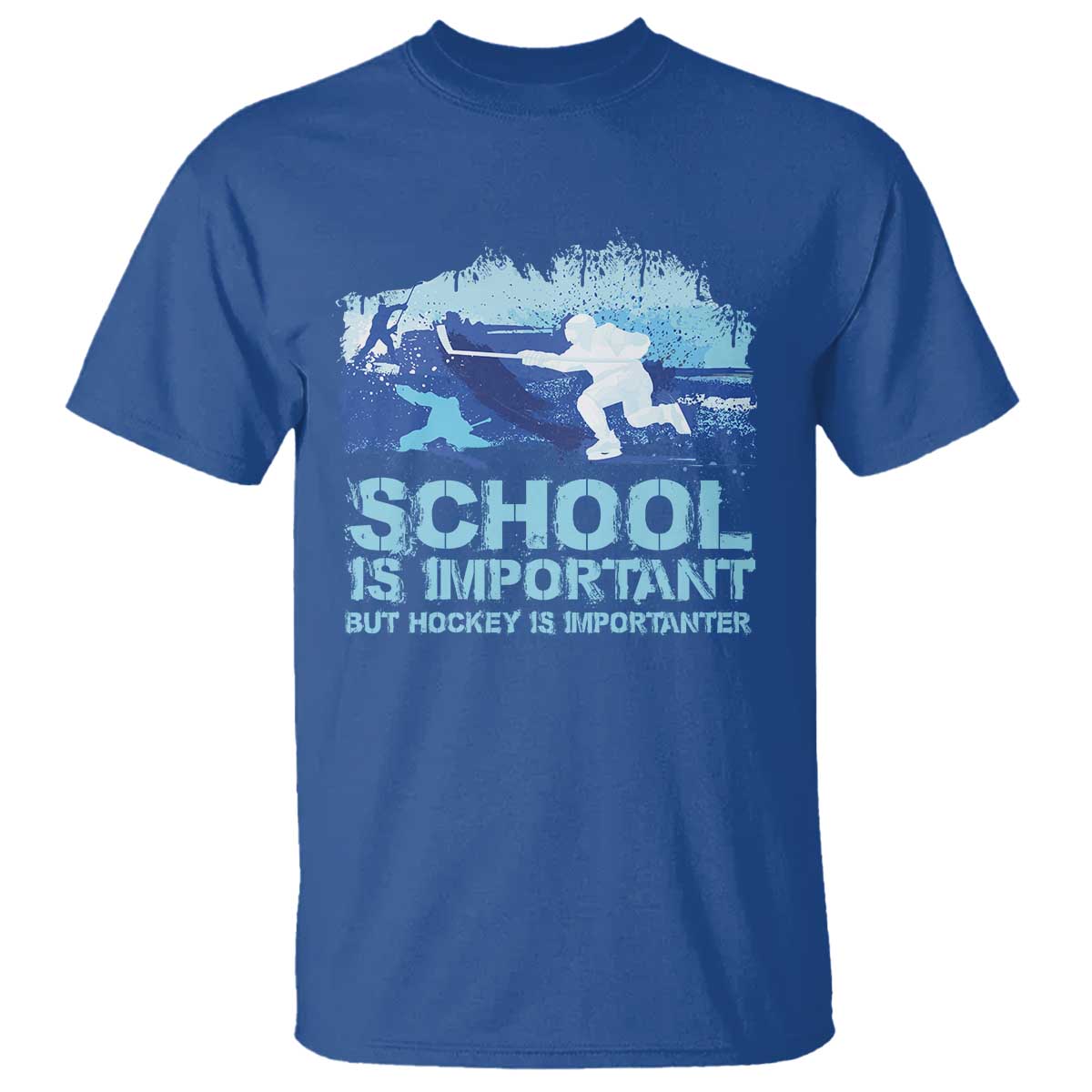 funny-school-is-important-but-hockey-is-importanter-t-shirt
