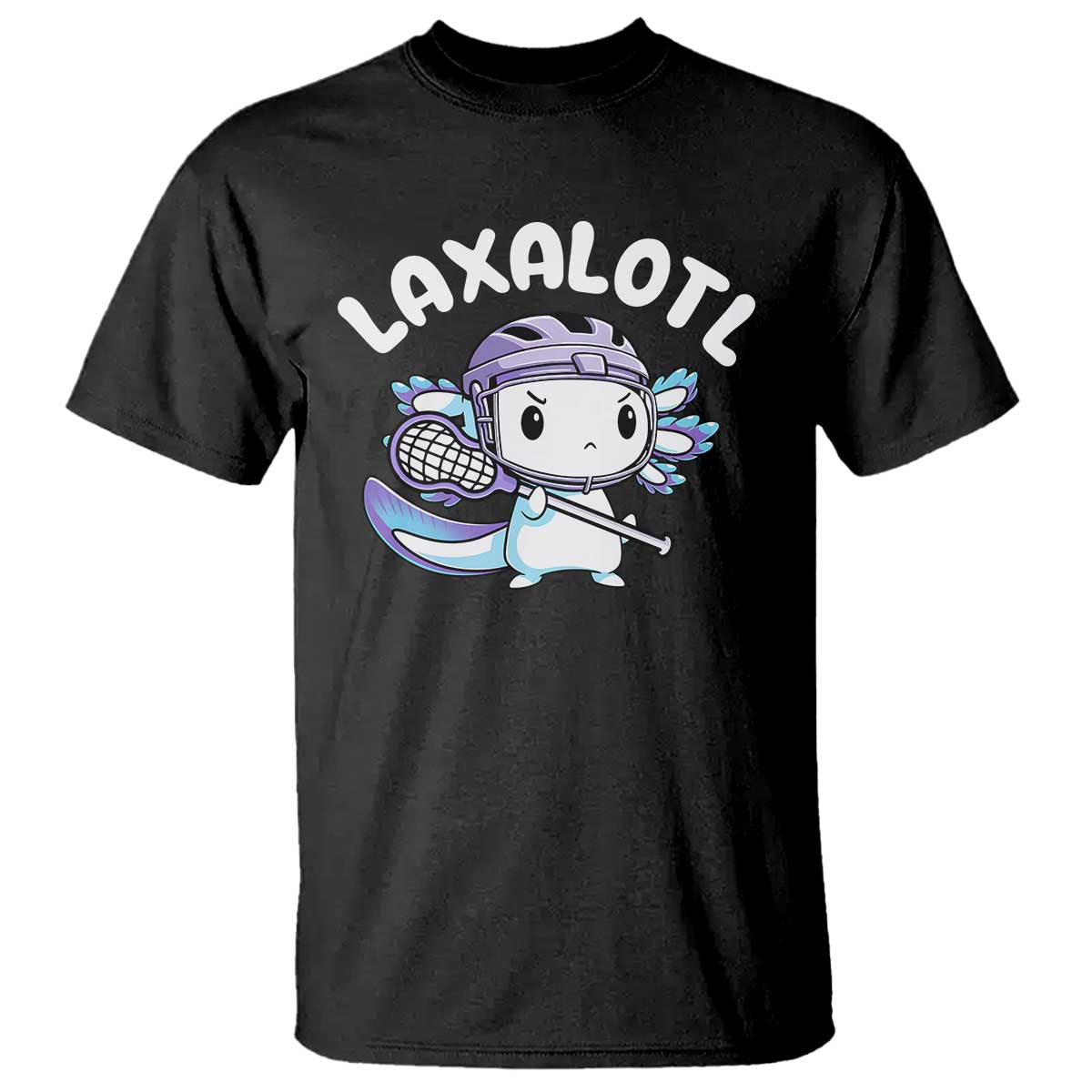 funny-axolotl-lacrosse-player-t-shirt