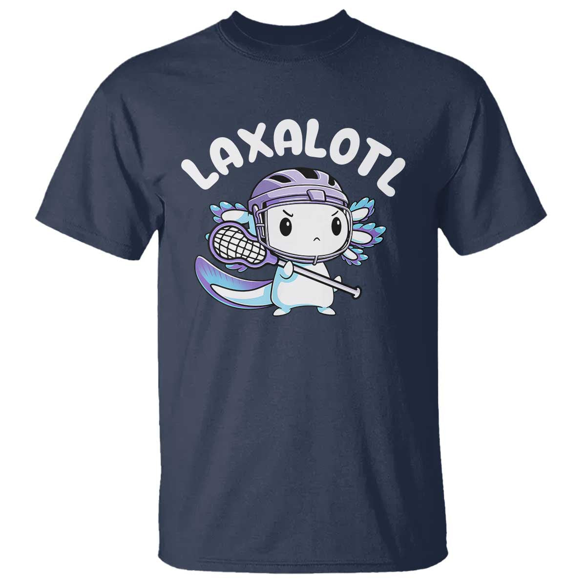 funny-axolotl-lacrosse-player-t-shirt