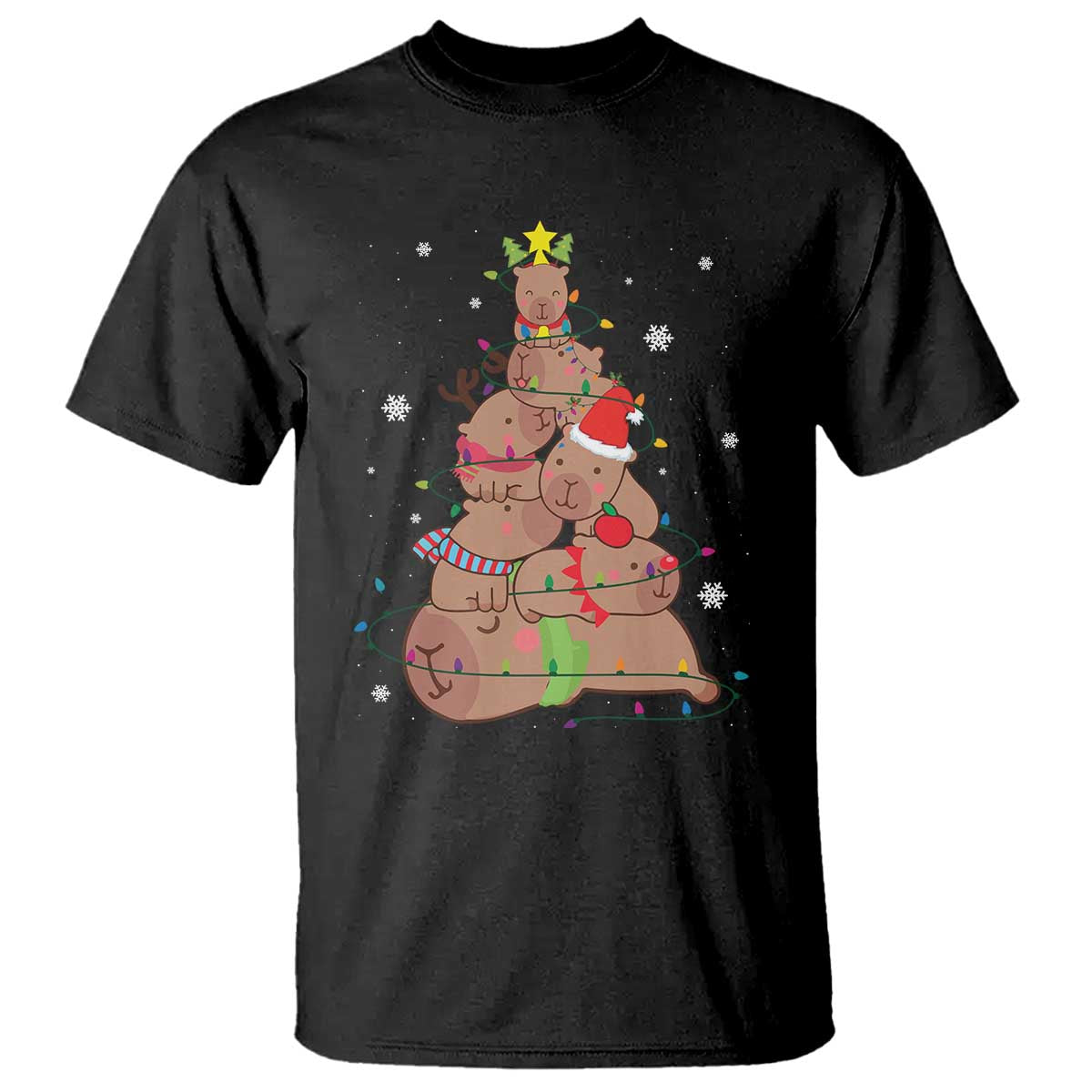 funny-capybara-christmas-tree-t-shirt