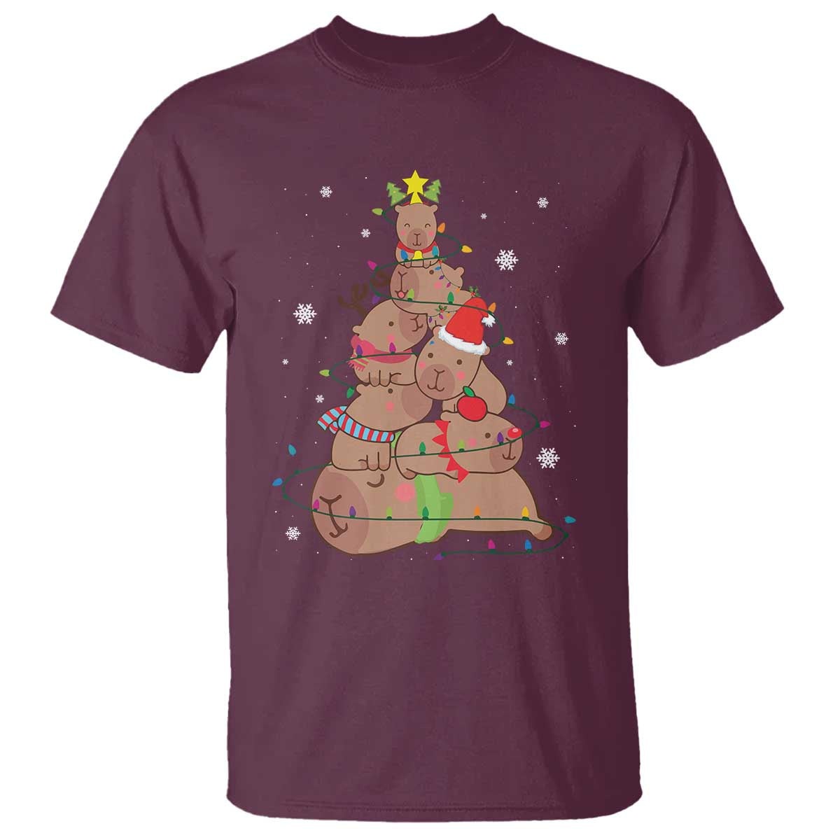 funny-capybara-christmas-tree-t-shirt