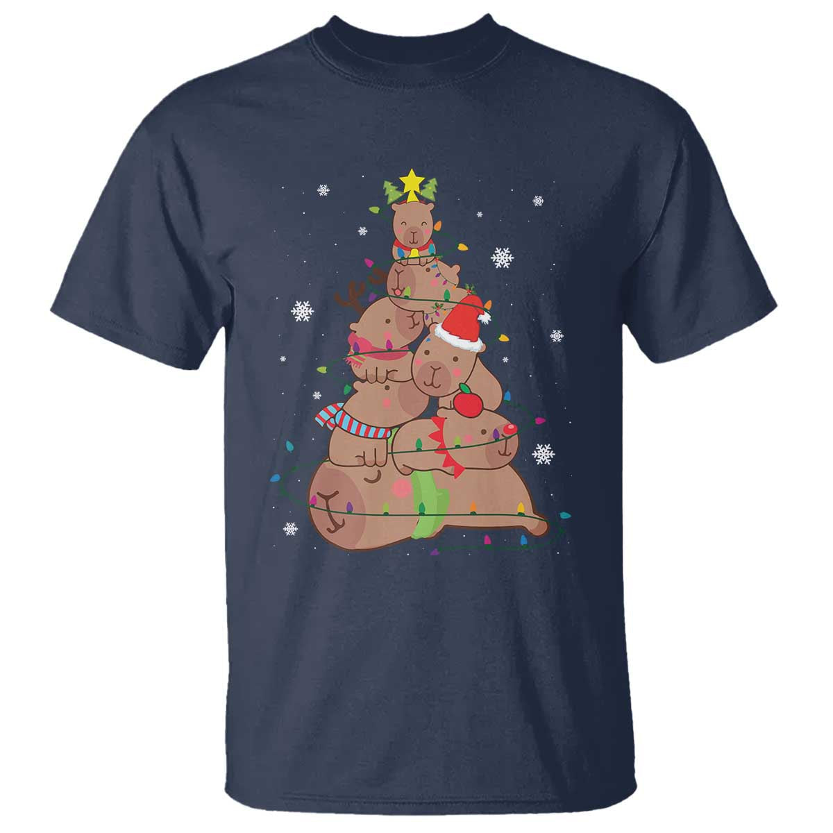 funny-capybara-christmas-tree-t-shirt