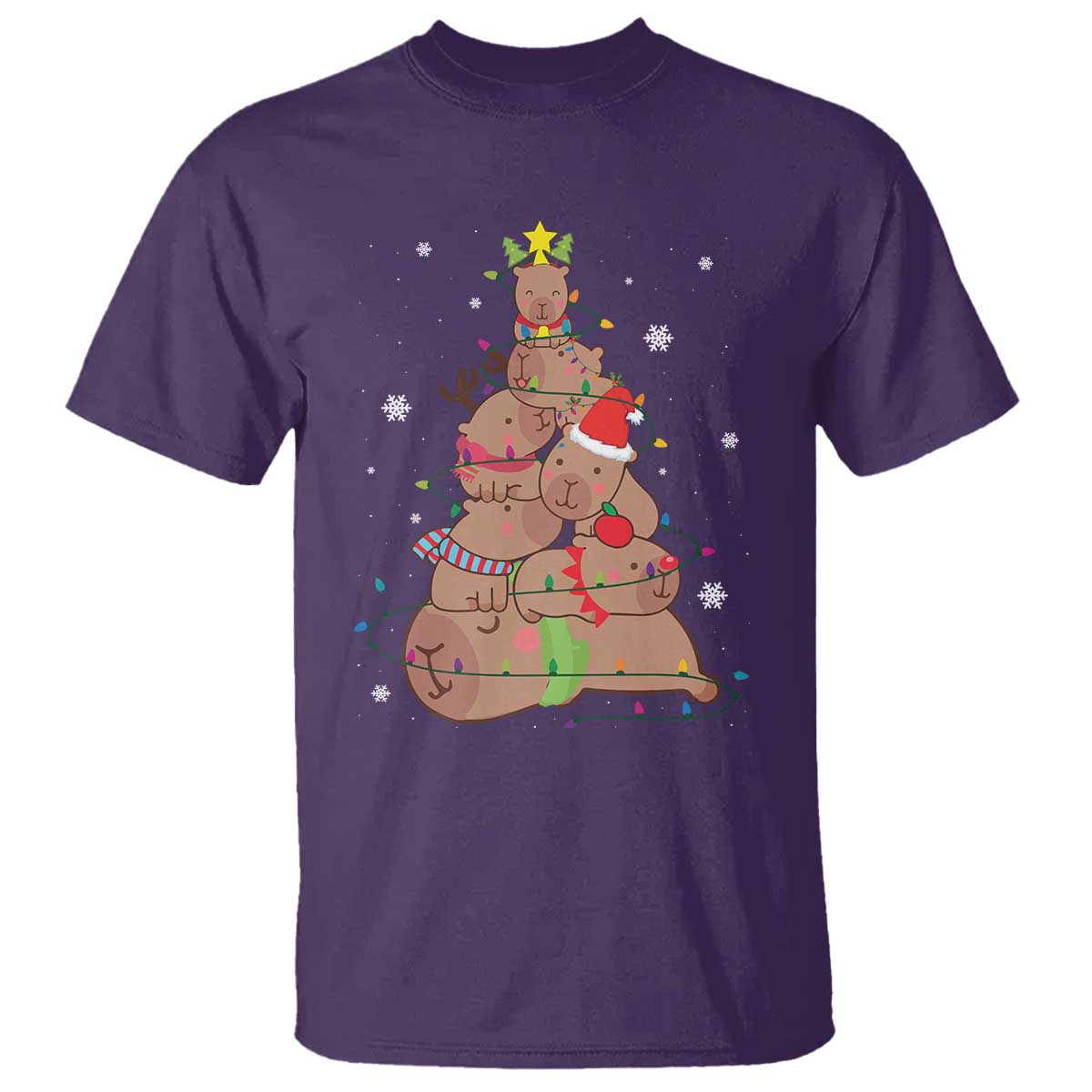 funny-capybara-christmas-tree-t-shirt