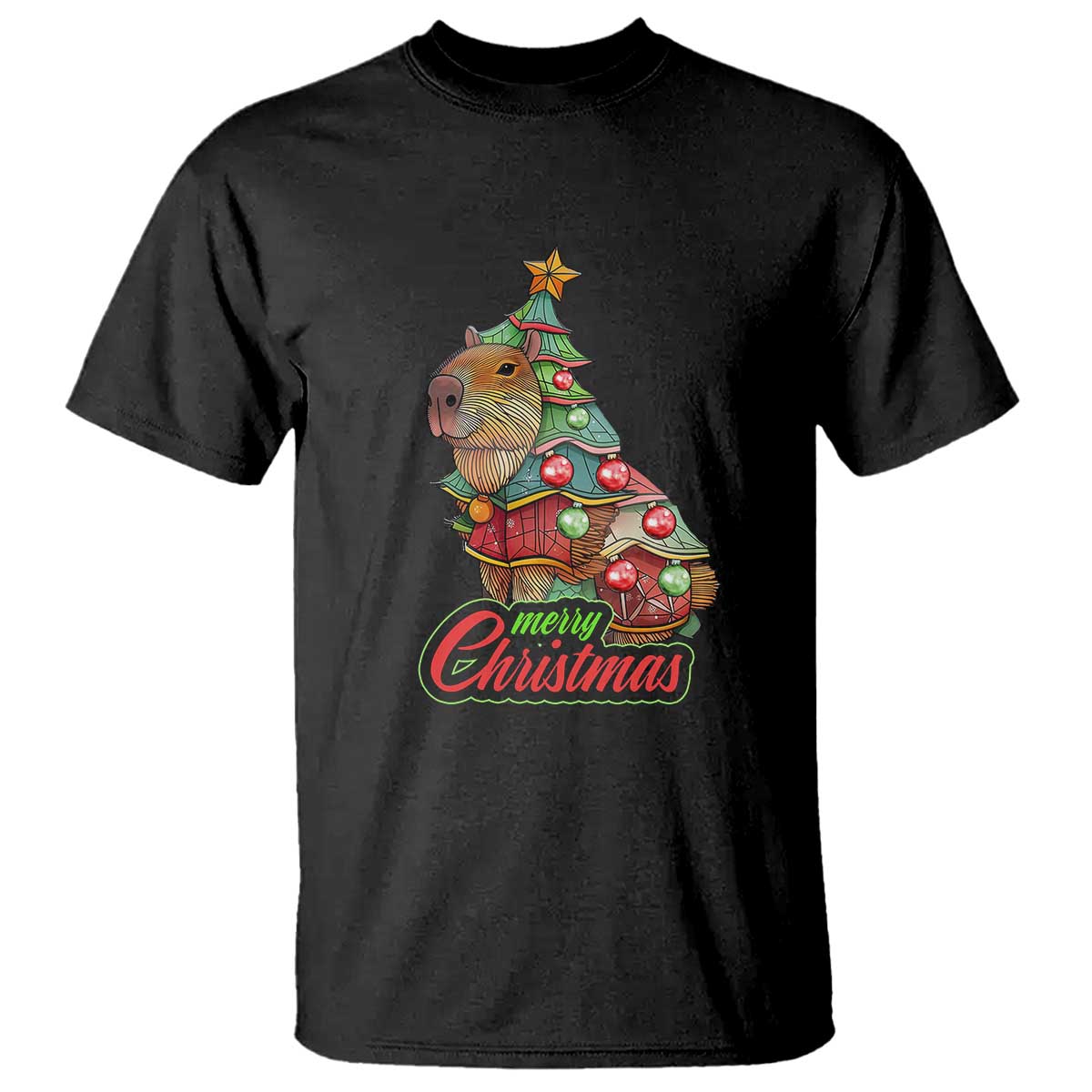 cute-capybara-christmas-tree-t-shirt