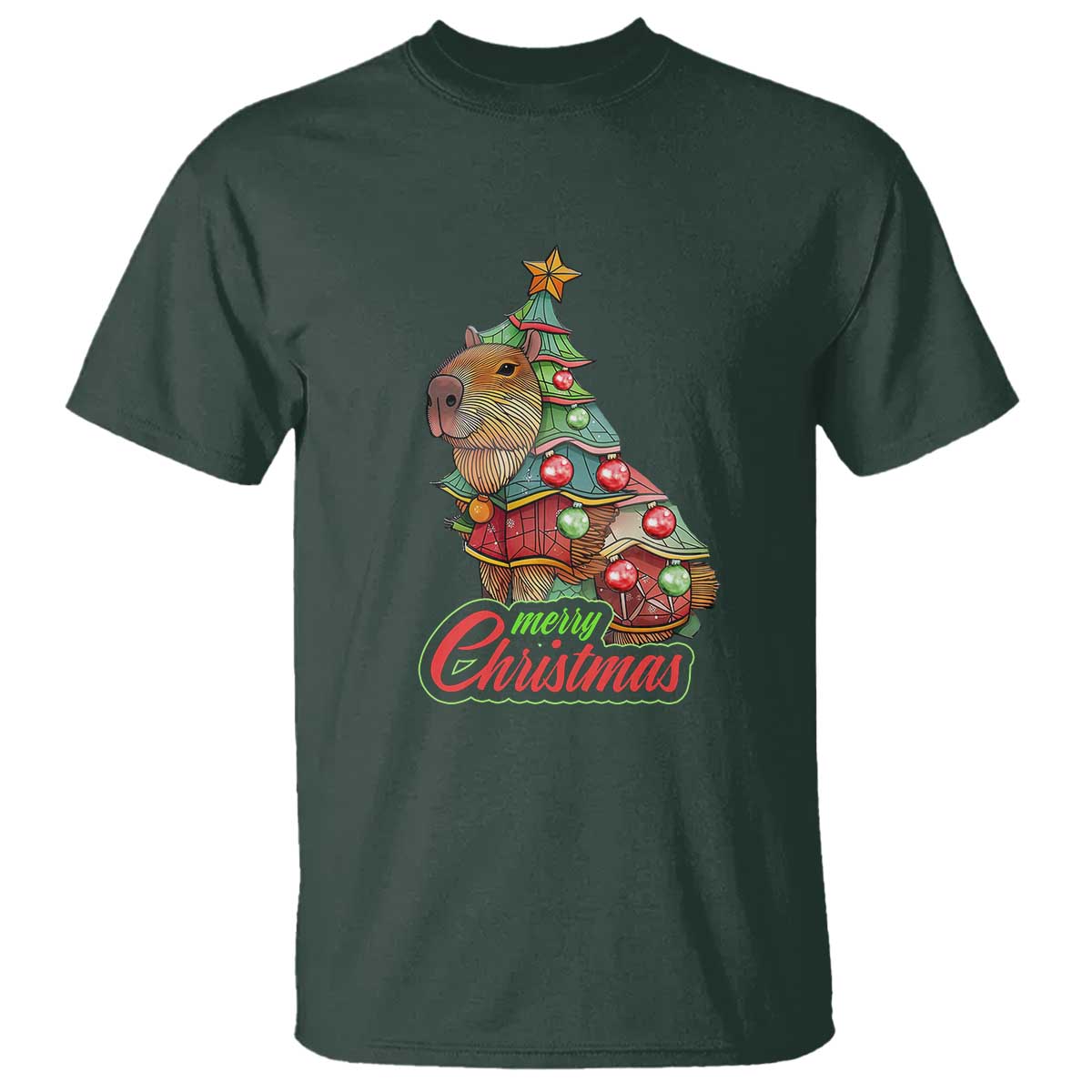 cute-capybara-christmas-tree-t-shirt