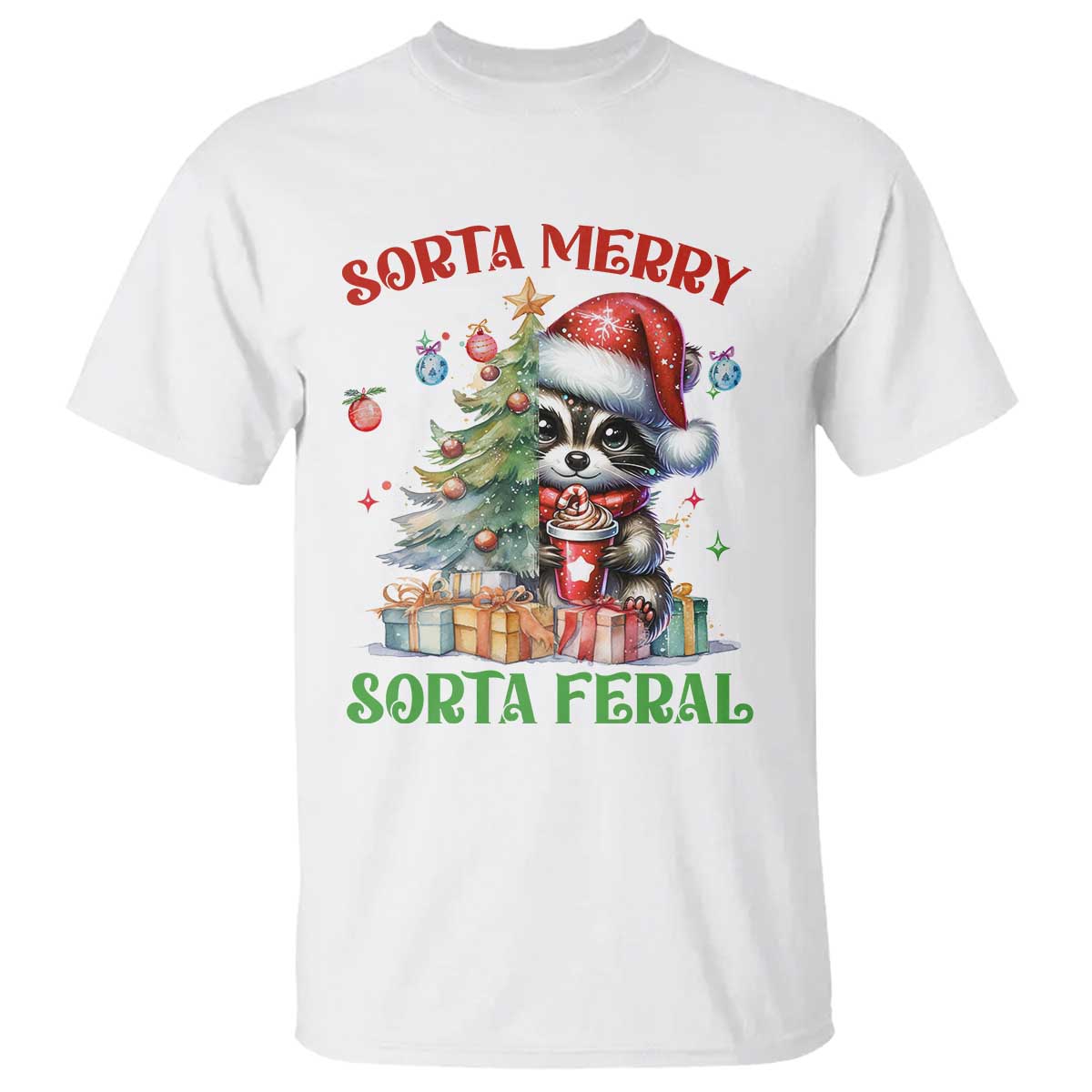 funny-christmas-raccoon-t-shirt-sorta-merry-sorta-feral-merry-trashmas