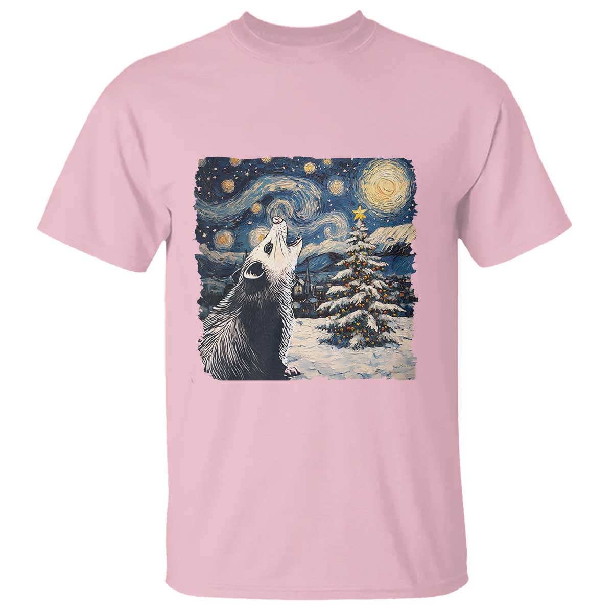 christmas-starry-night-opossum-t-shirt