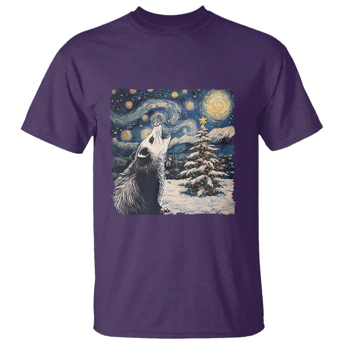 christmas-starry-night-opossum-t-shirt
