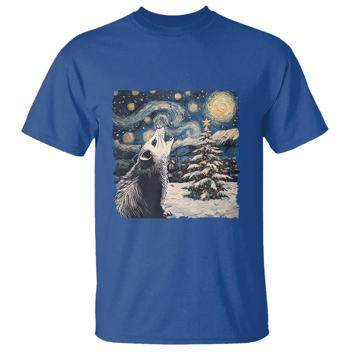 christmas-starry-night-opossum-t-shirt