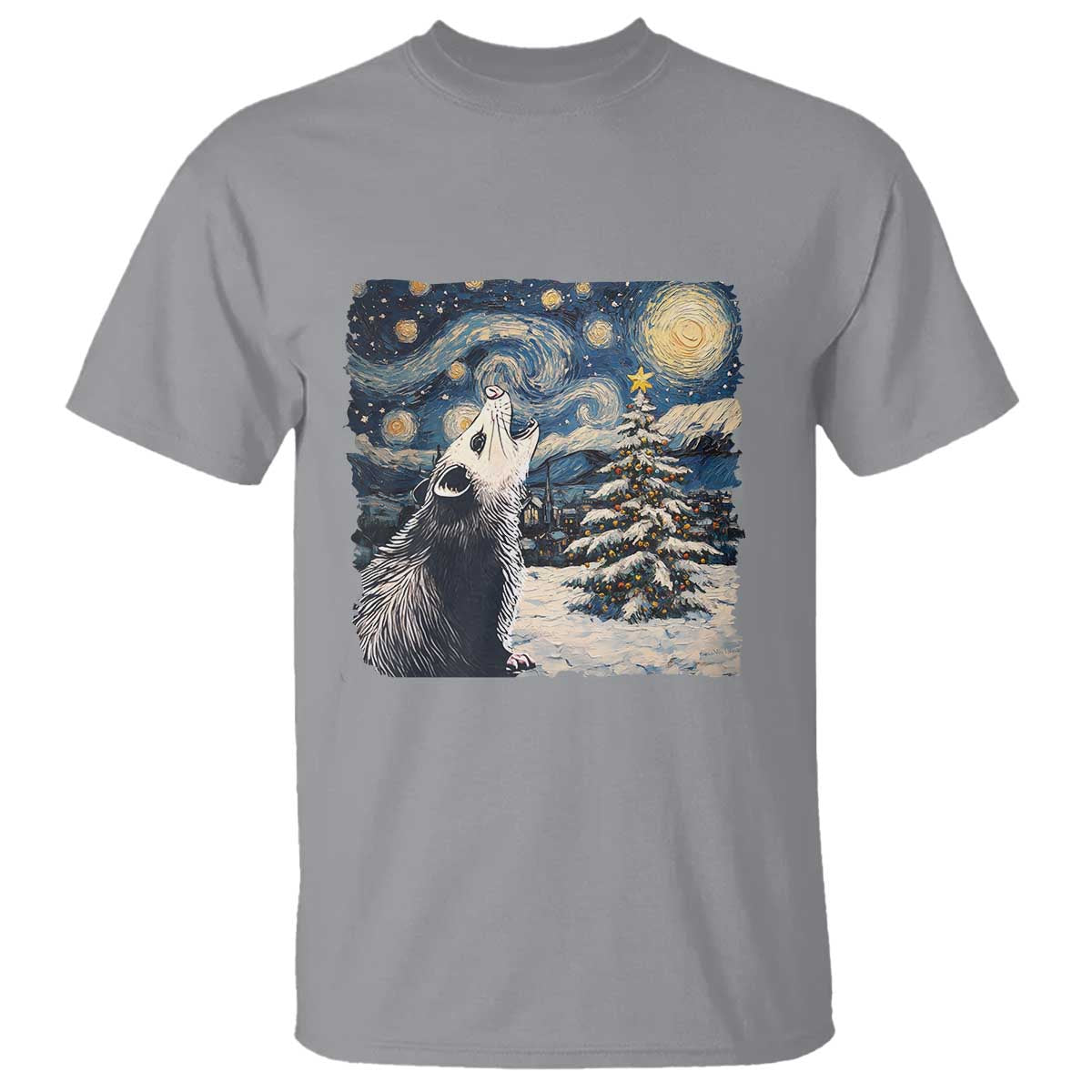 christmas-starry-night-opossum-t-shirt