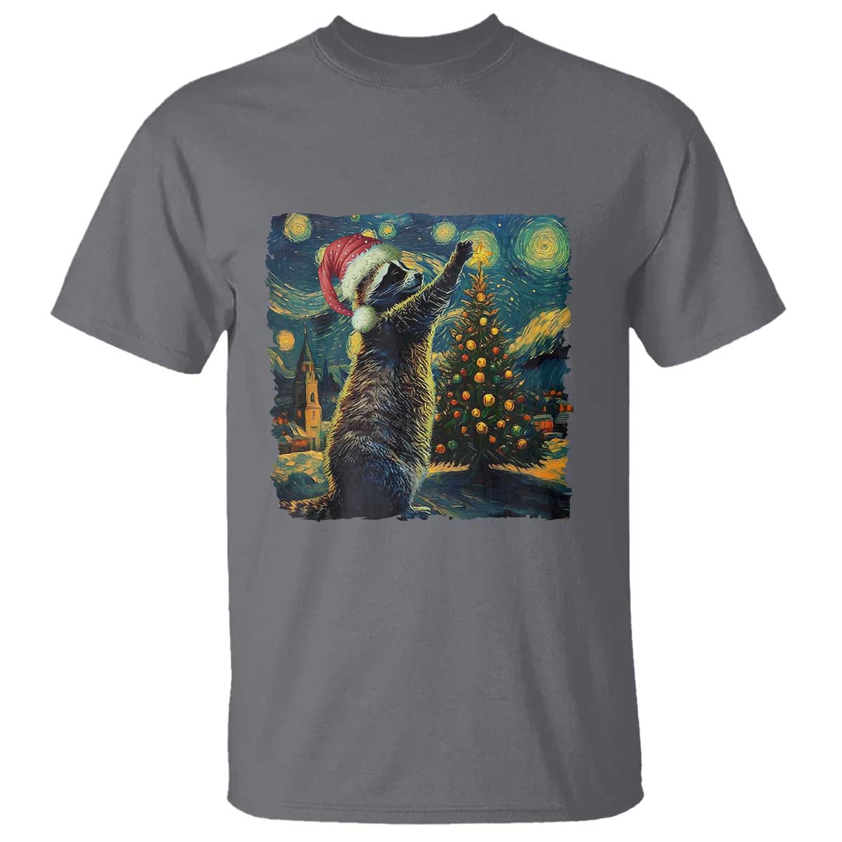 christmas-starry-night-raccoon-t-shirt