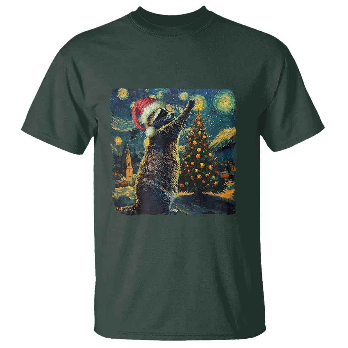 christmas-starry-night-raccoon-t-shirt