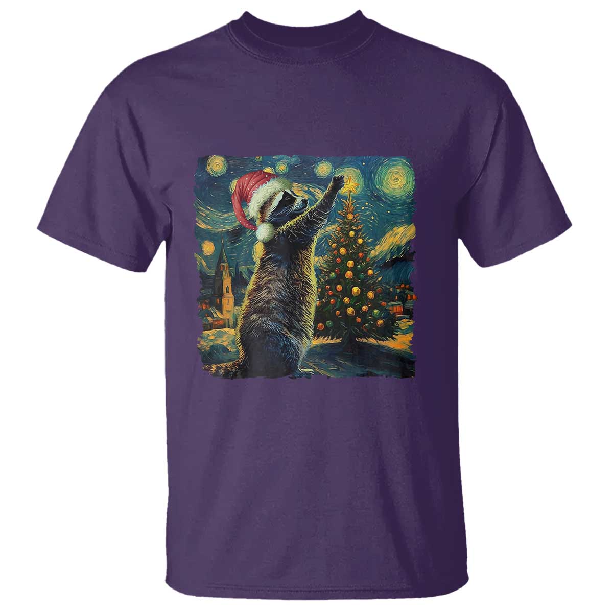 christmas-starry-night-raccoon-t-shirt