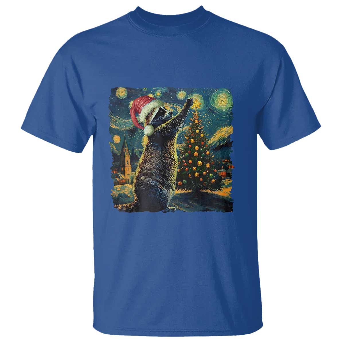 christmas-starry-night-raccoon-t-shirt