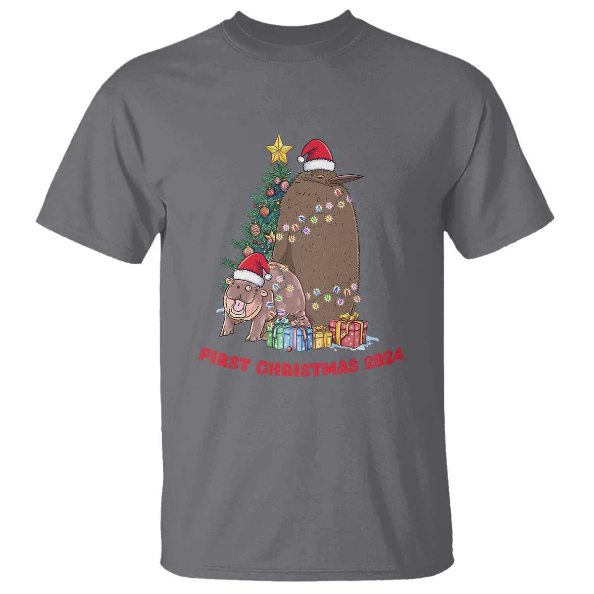 first-christmas-2024-moo-deng-pesto-t-shirt