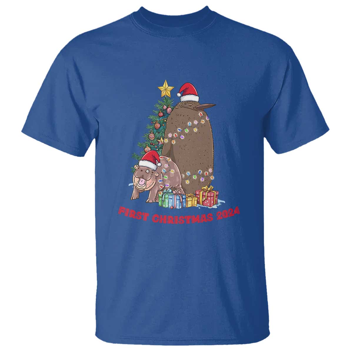first-christmas-2024-moo-deng-pesto-t-shirt