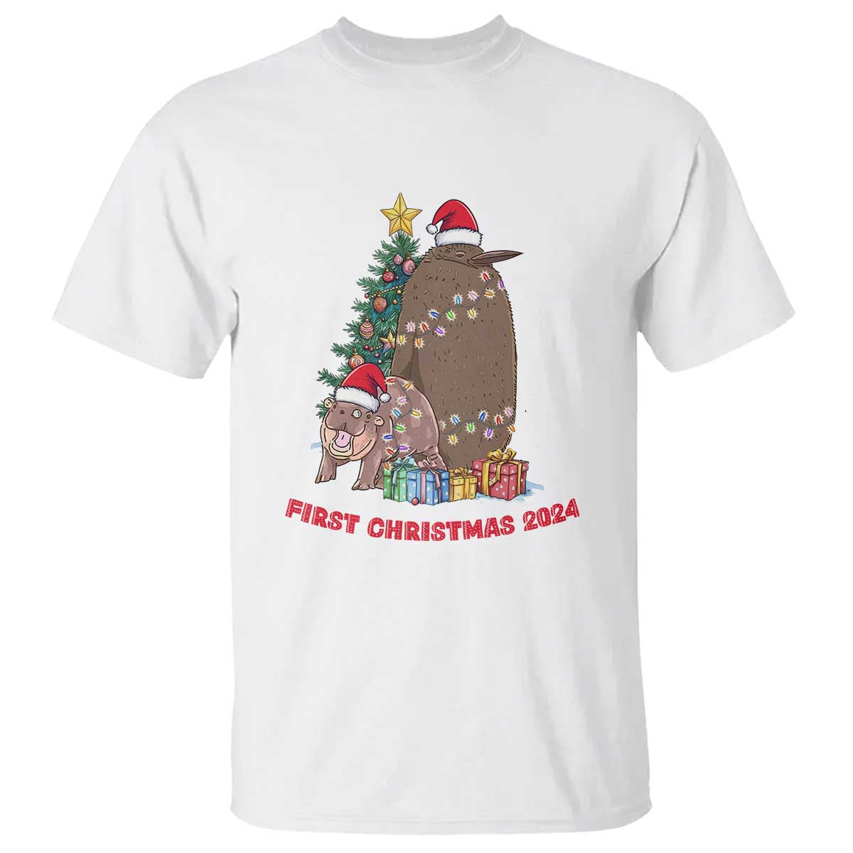 first-christmas-2024-moo-deng-pesto-t-shirt