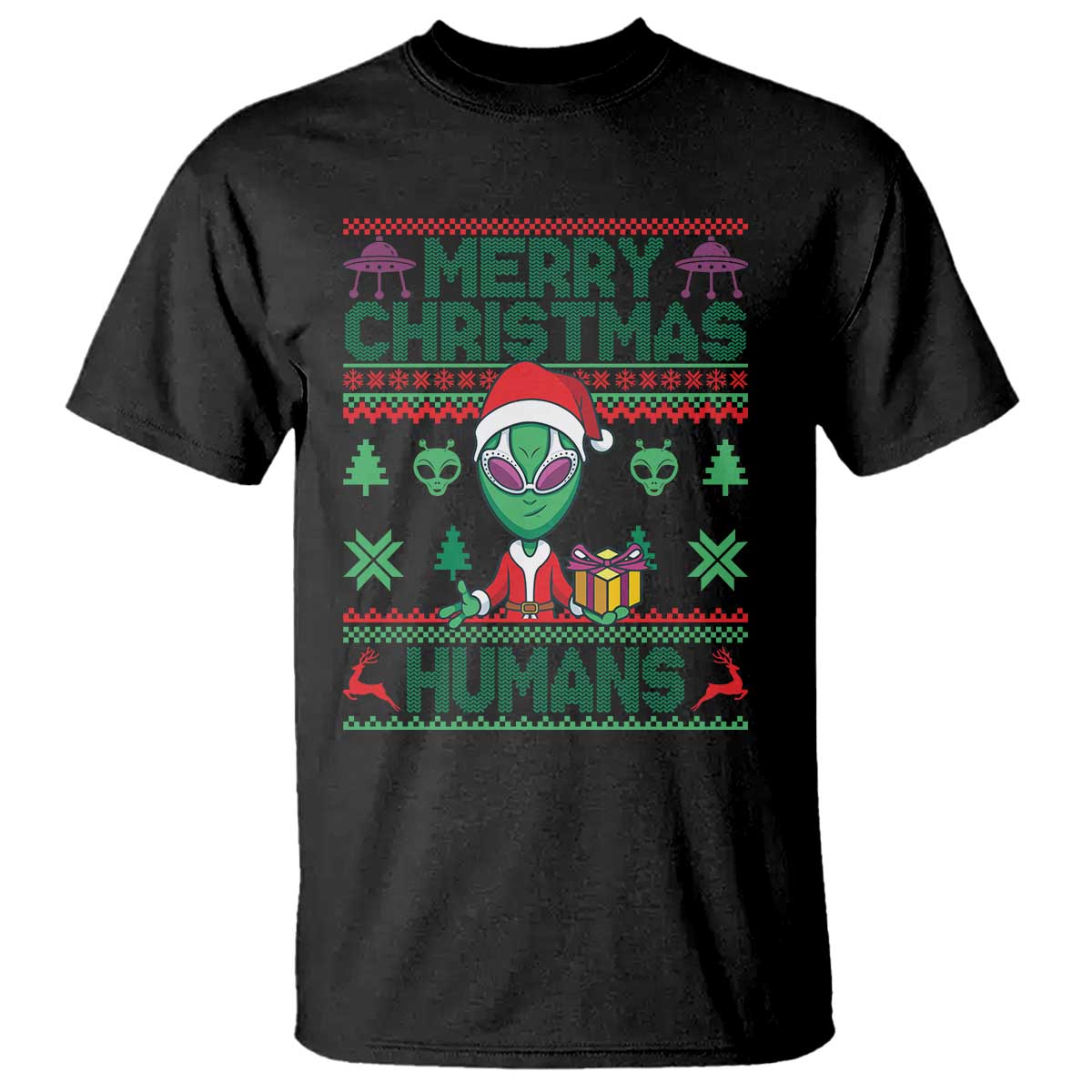 funny-xmas-alien-santa-t-shirt-merry-christmas-humans-ufo-outer-space