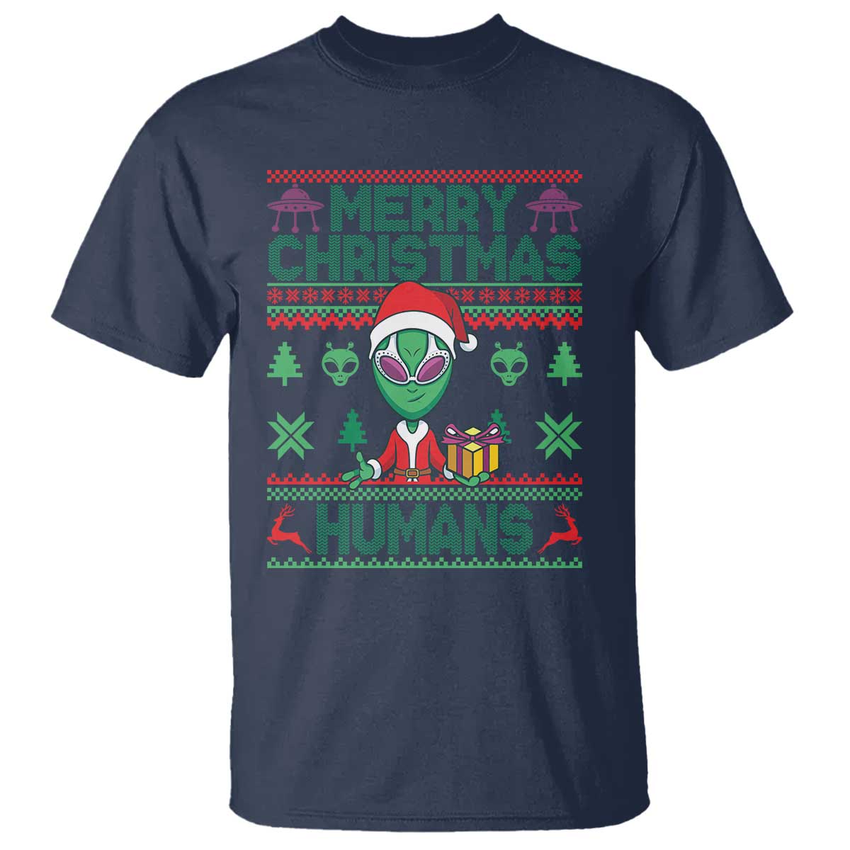 funny-xmas-alien-santa-t-shirt-merry-christmas-humans-ufo-outer-space
