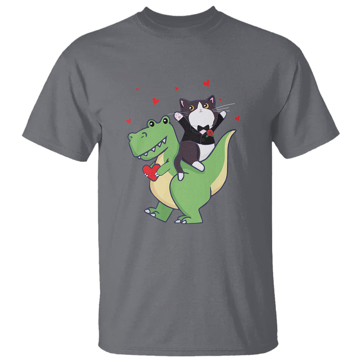 valentines-day-t-shirt-cat-riding-dinosaur-cool-tuxedo-on-suit-and-take-rose