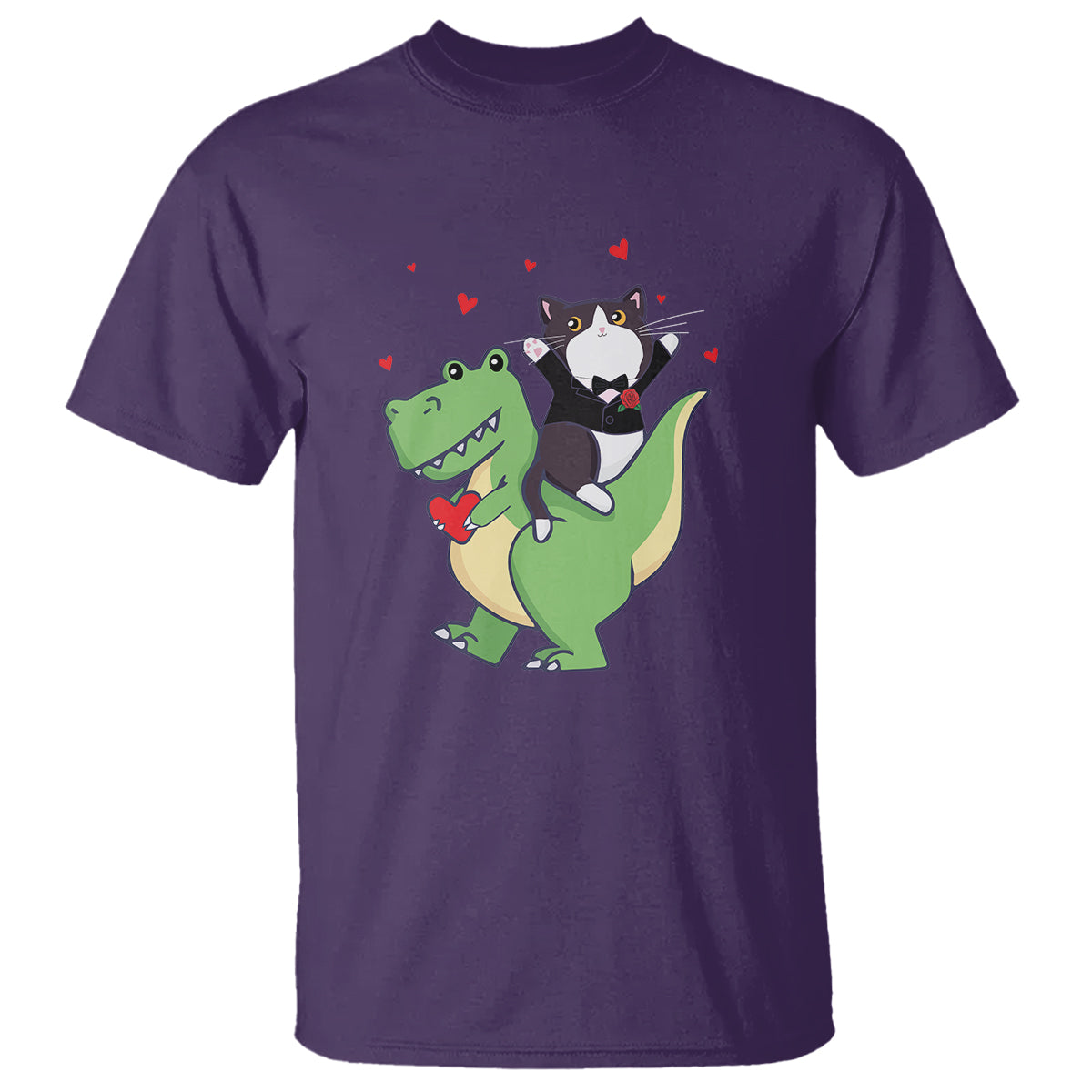 valentines-day-t-shirt-cat-riding-dinosaur-cool-tuxedo-on-suit-and-take-rose