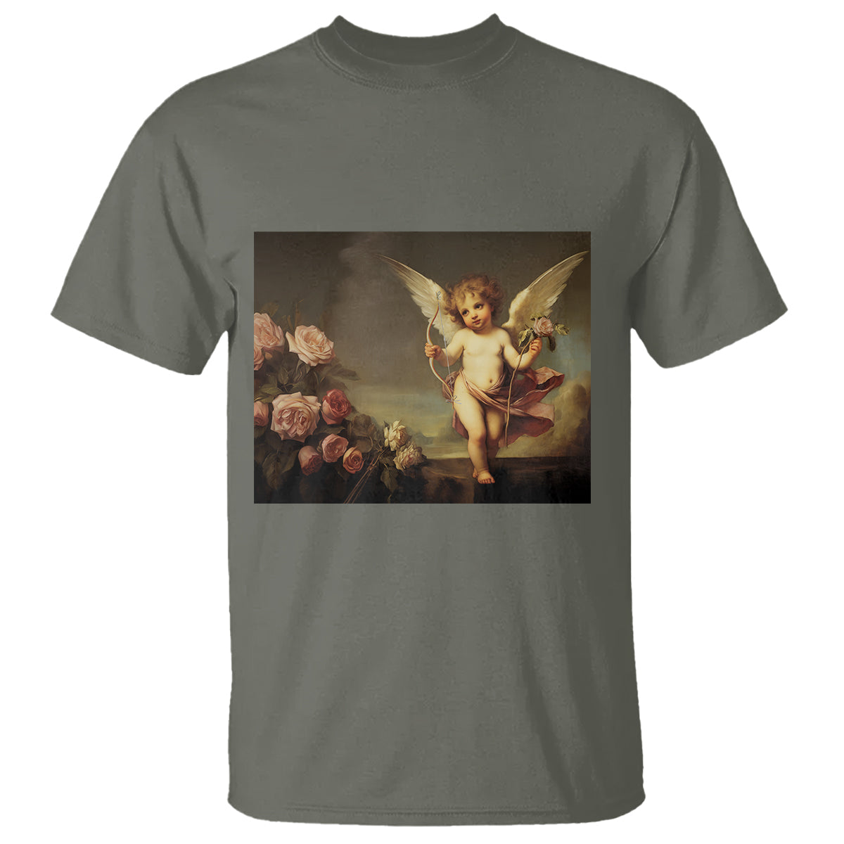 valentines-day-t-shirt-cupid-cherubs-art-valentine-angel-rose-garden-aesthetic