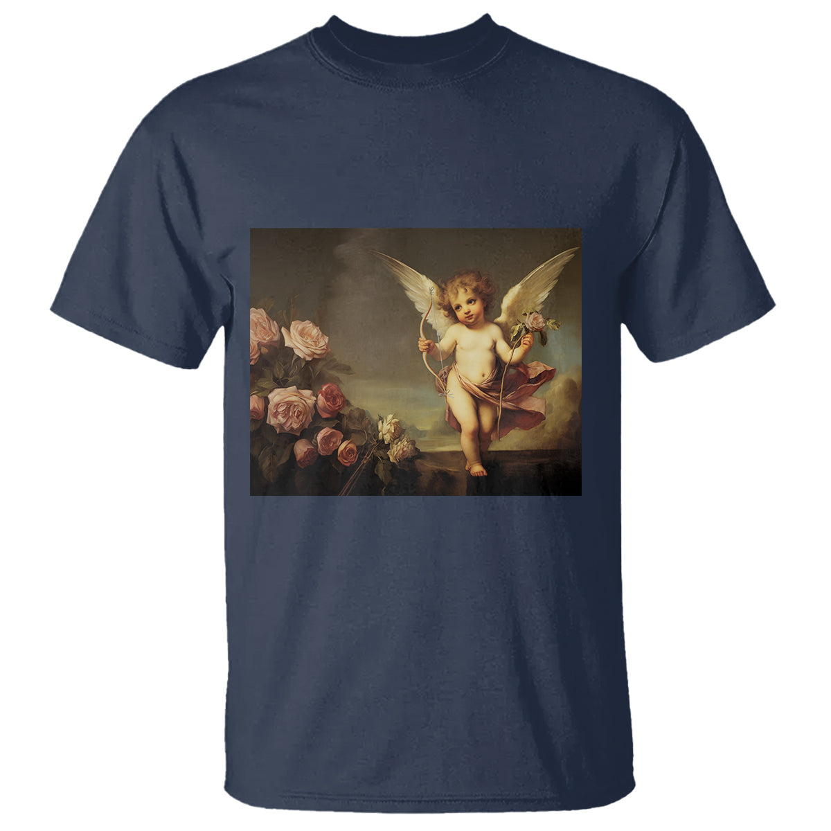 valentines-day-t-shirt-cupid-cherubs-art-valentine-angel-rose-garden-aesthetic