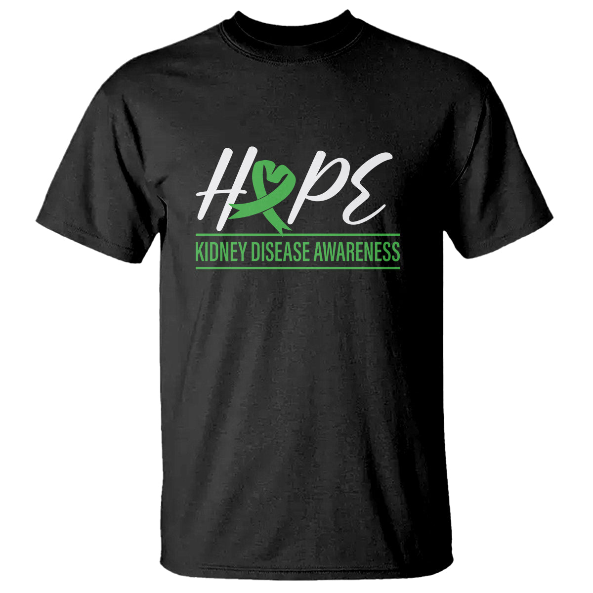 hope-kidney-disease-awareness-month-green-ribbon-t-shirt