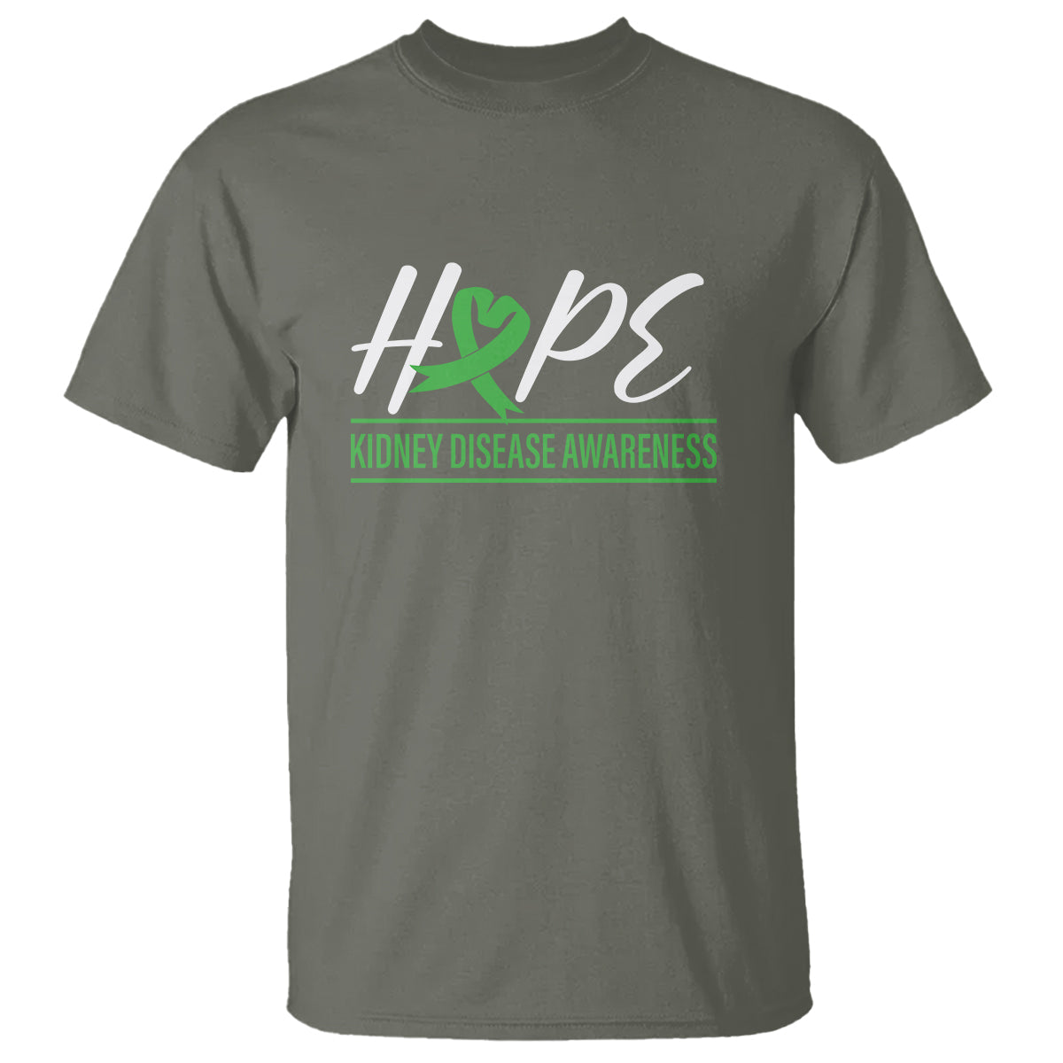 hope-kidney-disease-awareness-month-green-ribbon-t-shirt