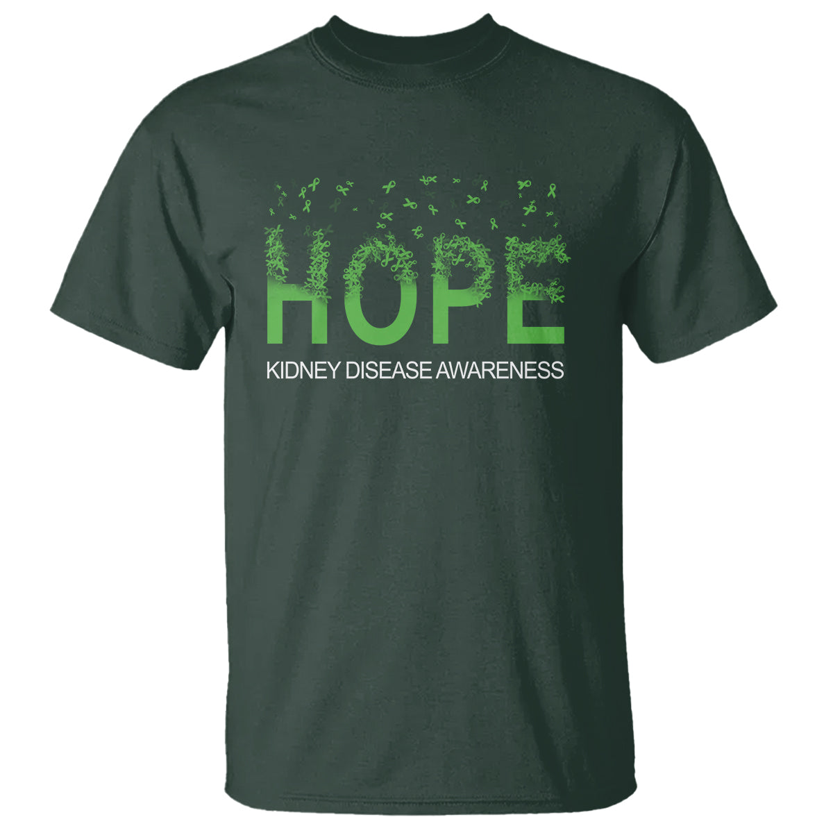 kidney-disease-awareness-month-t-shirt-hope-green-ribbon-support