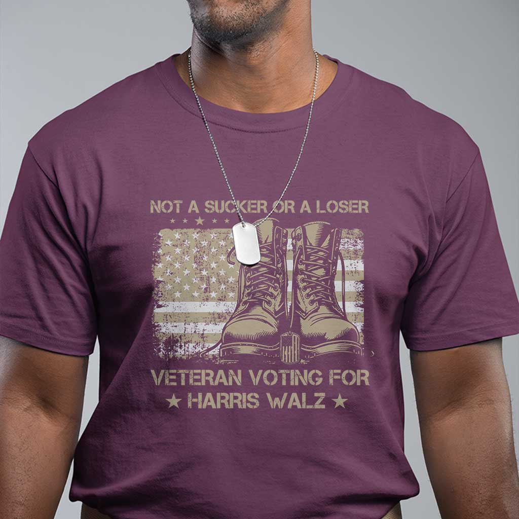 veteran-voting-for-harris-walz-t-shirt-i-am-a-veteran-not-a-sucker-or-a-loser