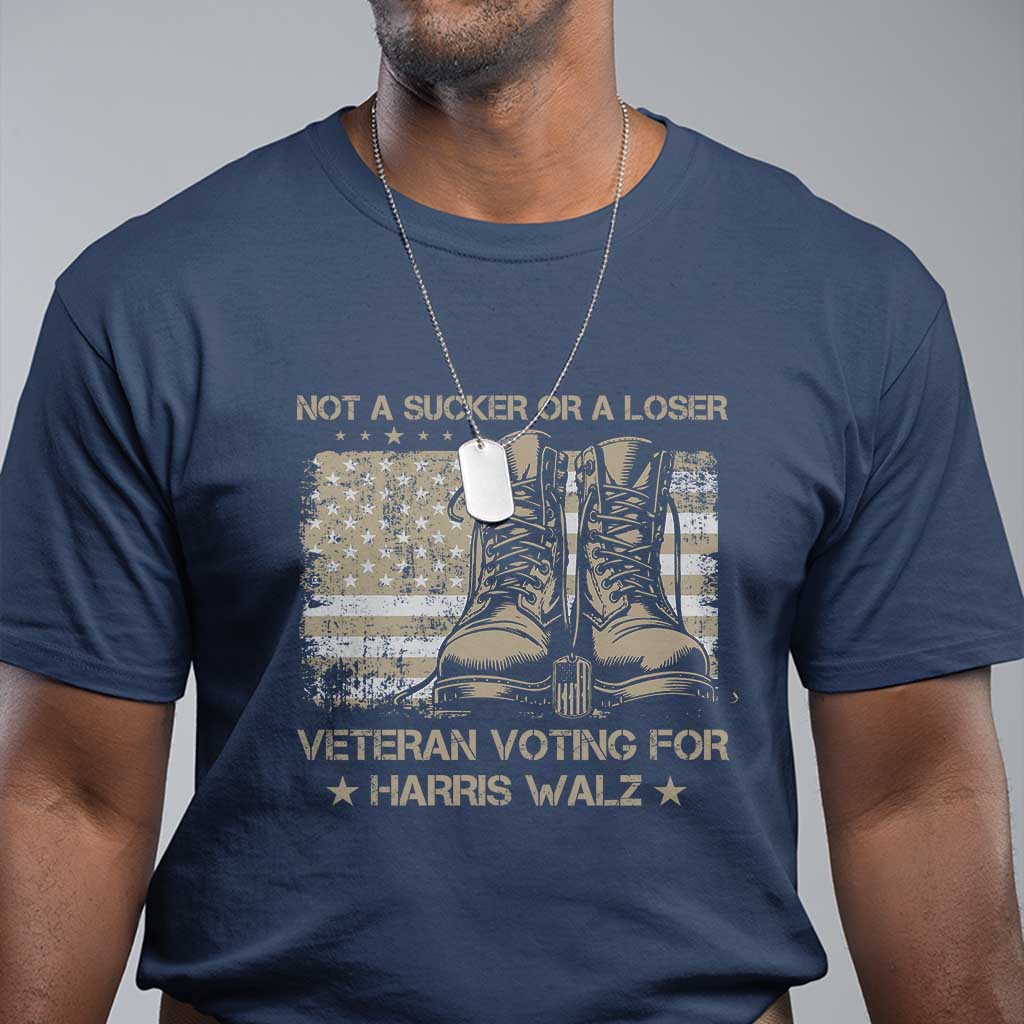 veteran-voting-for-harris-walz-t-shirt-i-am-a-veteran-not-a-sucker-or-a-loser