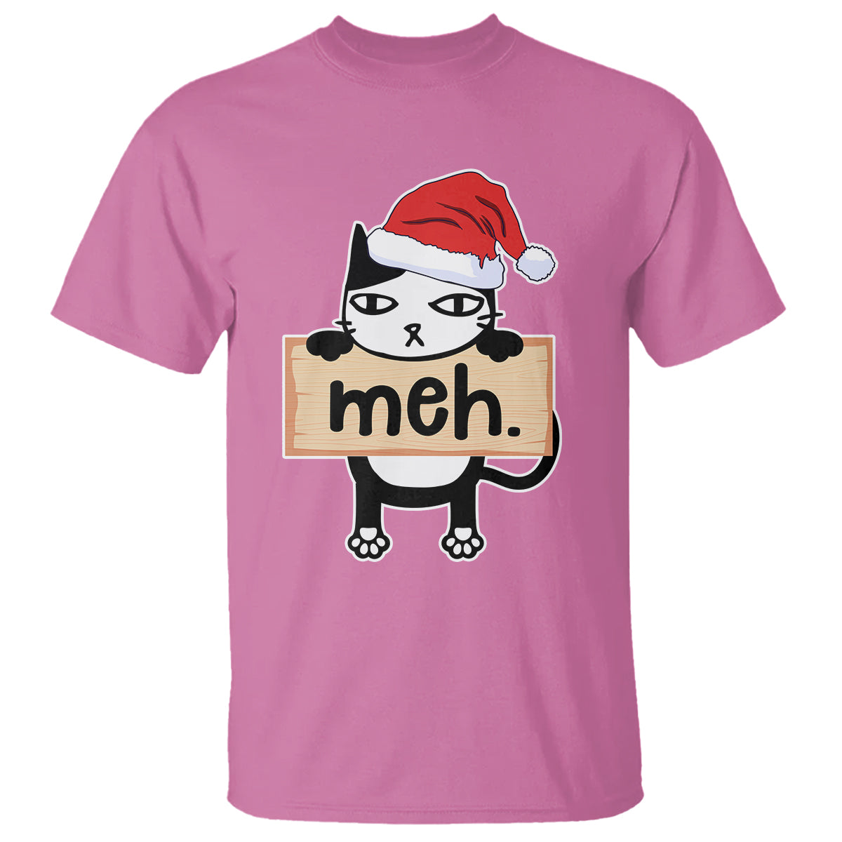 meh-black-cat-sarcastic-funny-christmas-t-shirt