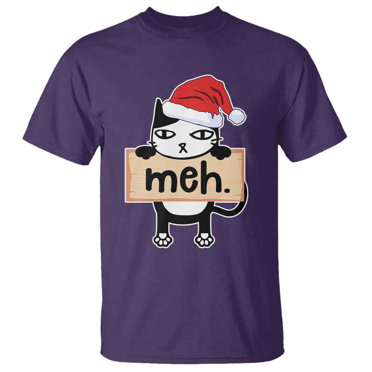 meh-black-cat-sarcastic-funny-christmas-t-shirt