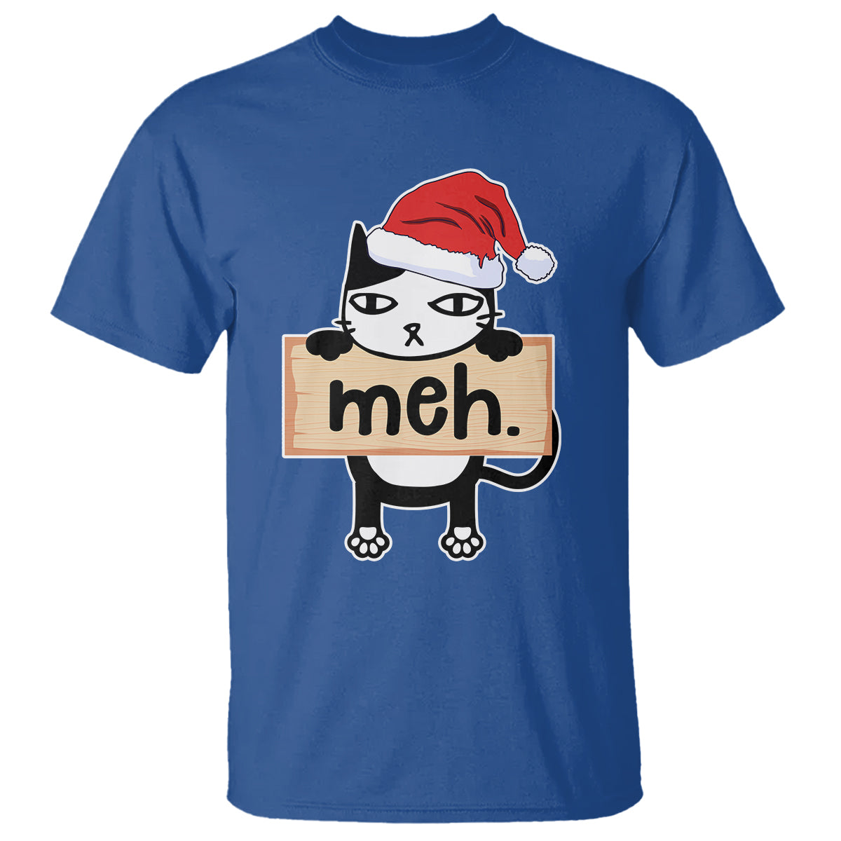 meh-black-cat-sarcastic-funny-christmas-t-shirt