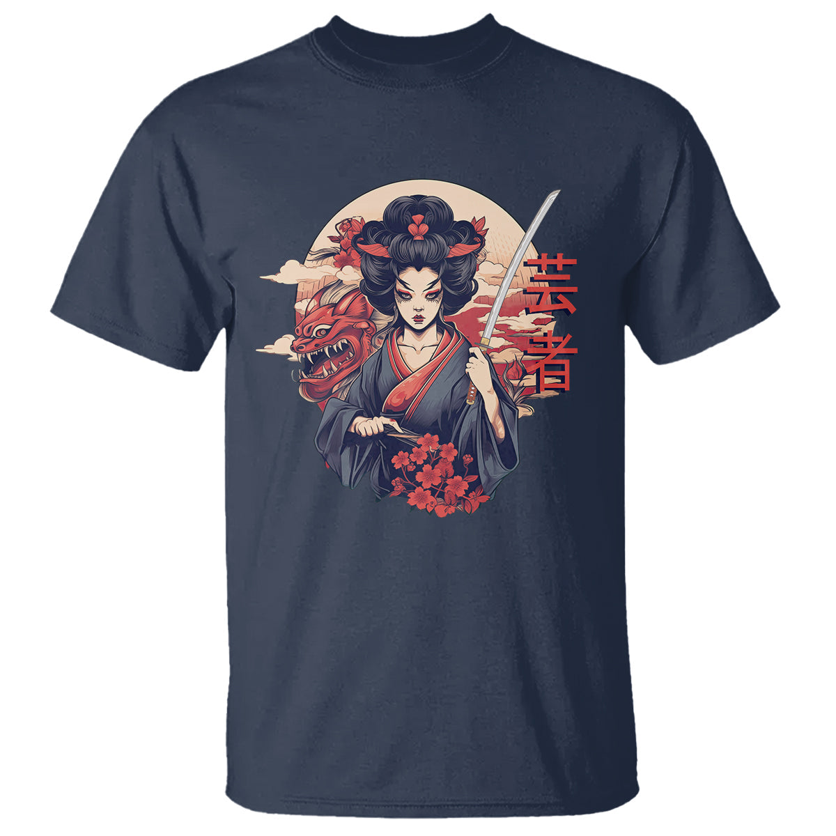 japanese-samurai-t-shirt-floral-warrior-geisha-woman-tokyo-anime-1