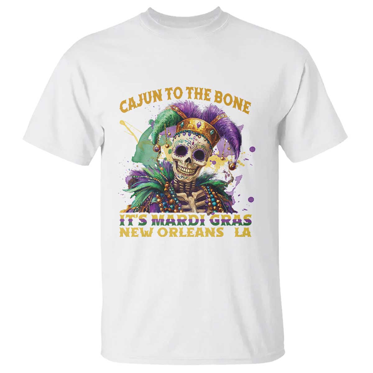 louisiana-mardi-gras-t-shirt-cajun-to-the-bone-skeleton-jester-costume