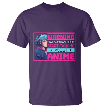 warning-may-spontaneously-start-talking-about-anime-t-shirt