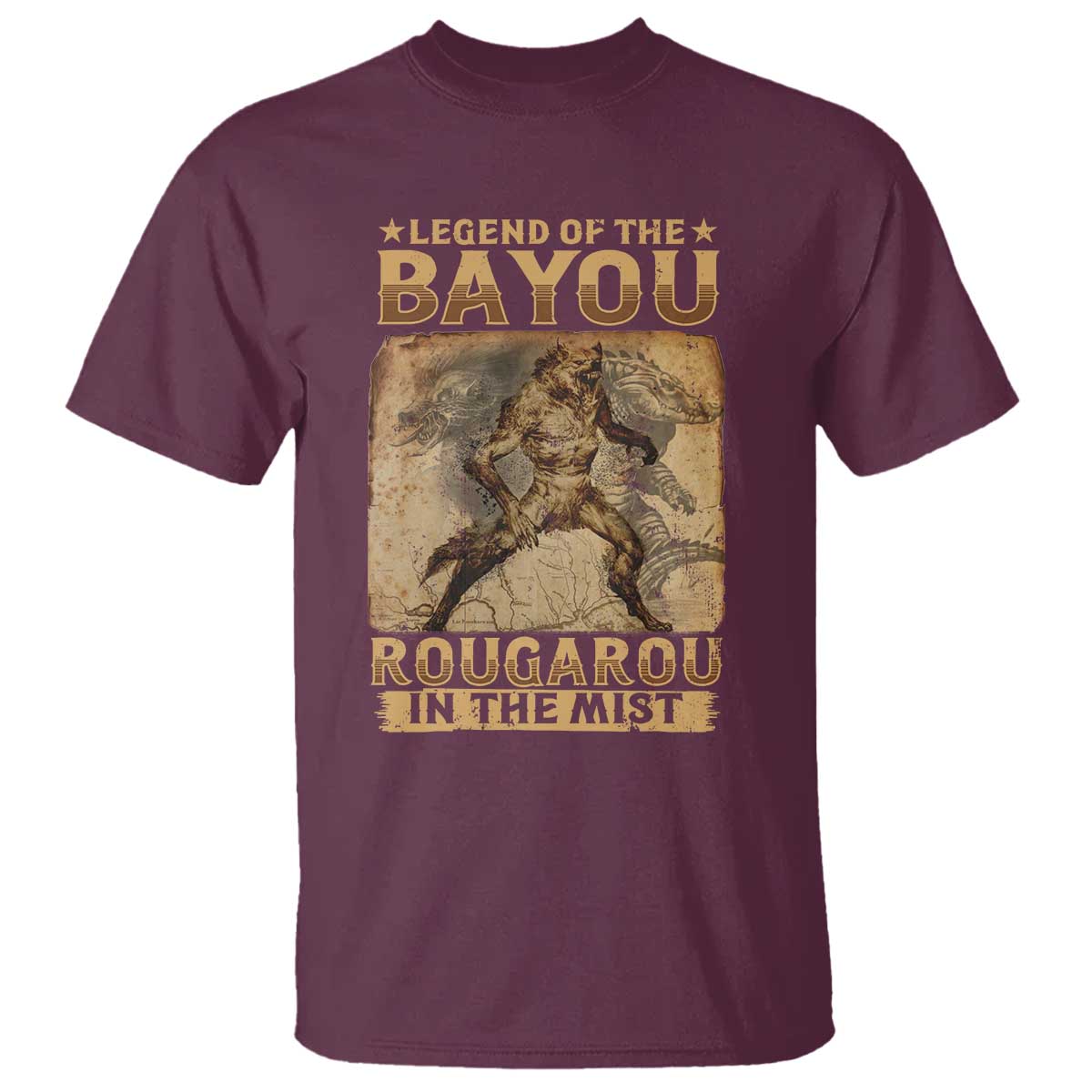 louisiana-cryptid-rougarou-t-shirt-legend-of-the-bayou-rougarou-in-the-mist