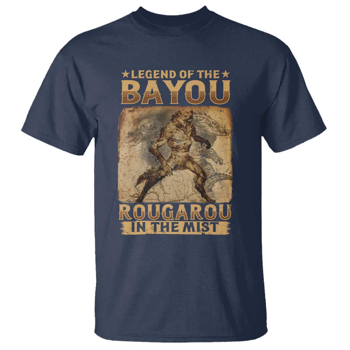 louisiana-cryptid-rougarou-t-shirt-legend-of-the-bayou-rougarou-in-the-mist