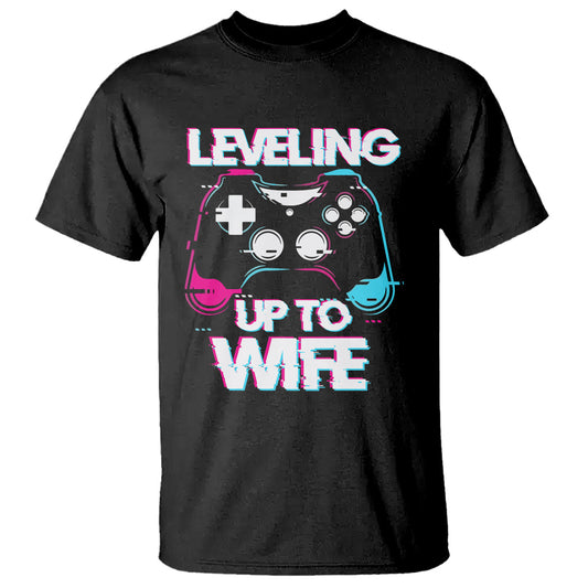 engagement-t-shirt-leveled-up-to-wife-funny-gamer-vaporwave-newly-engaged-couple-matching
