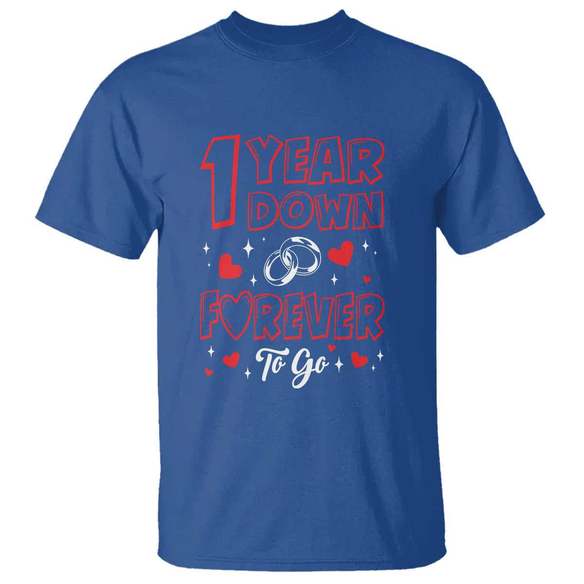1st-wedding-anniversary-t-shirt-1-year-down-forever-to-go-marriage-couple