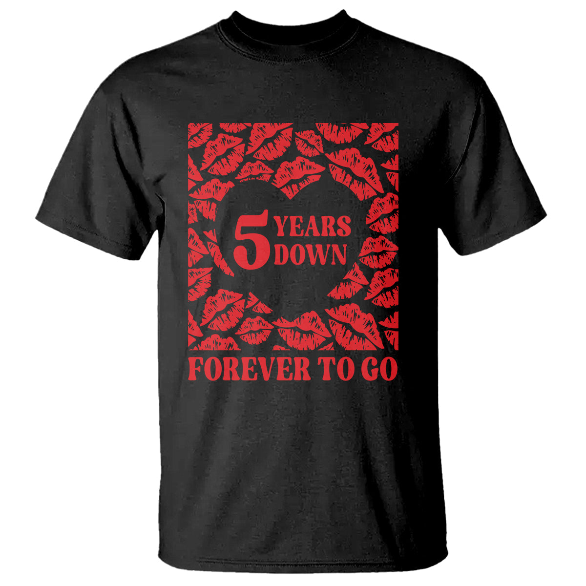 5th-wedding-anniversary-t-shirt-5-years-down-forever-to-go-marriage-couple