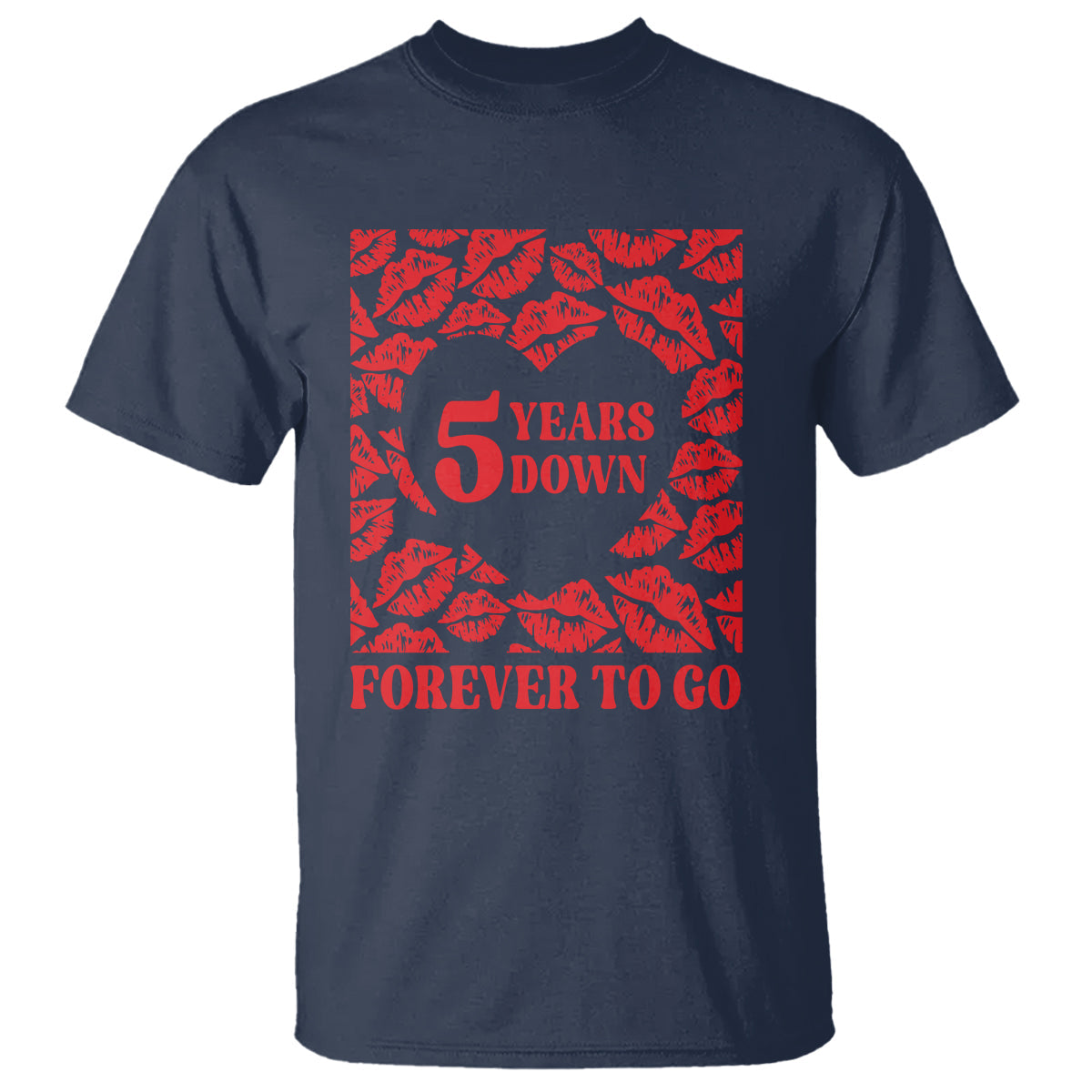 5th-wedding-anniversary-t-shirt-5-years-down-forever-to-go-marriage-couple