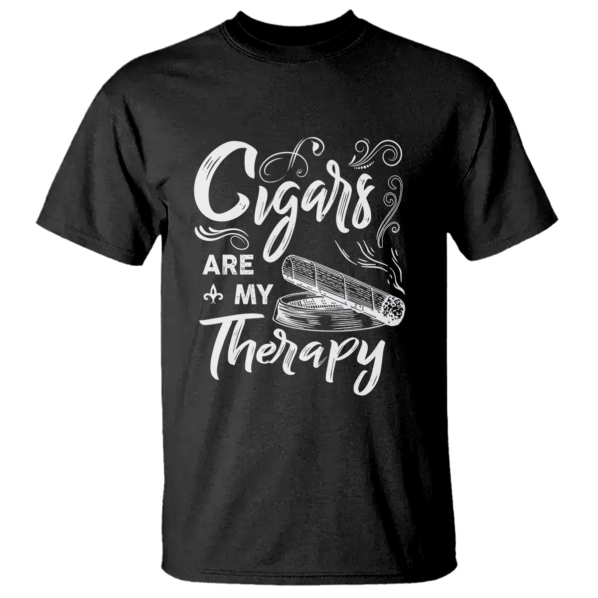 cigar-lover-t-shirt-cigars-are-my-therapy-smoker-smoking
